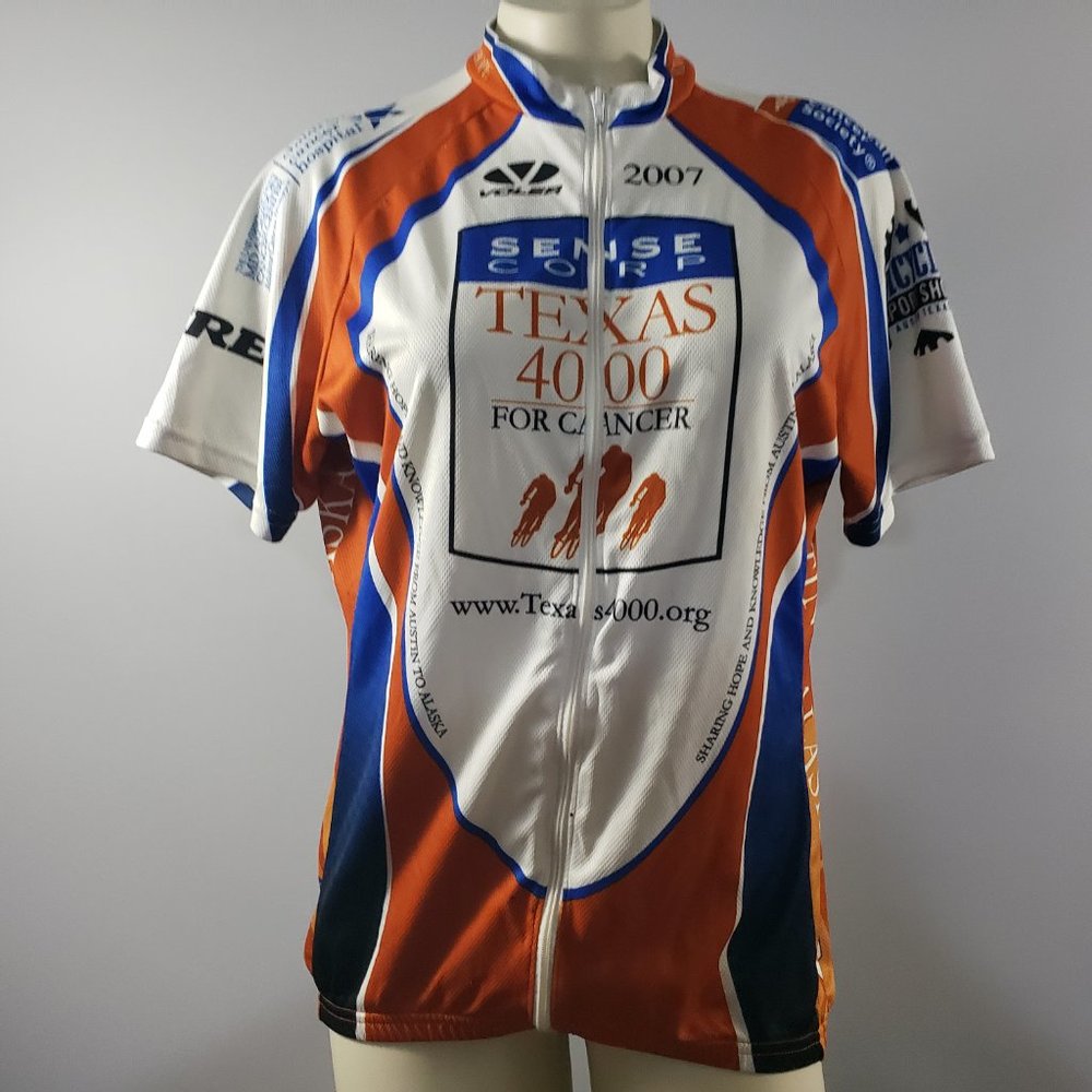 Volea Austin to Alaska 2007 Bike jersey full zipper 3 back pockets raglan